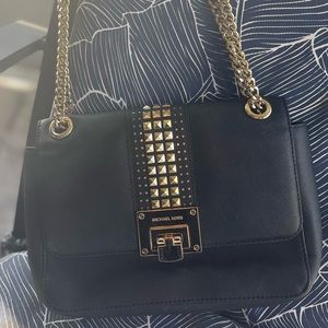 Black studded Michael Kors medium shoulder bag